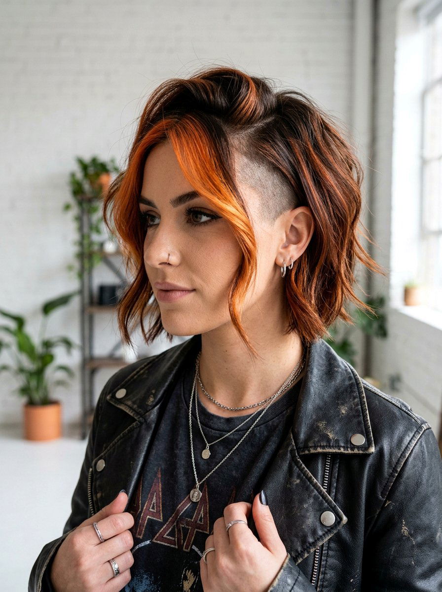 Undercut Layered Bob Copper Money Piece - 20 copper money piece for layered bob - 20 copper money piece for layered bob