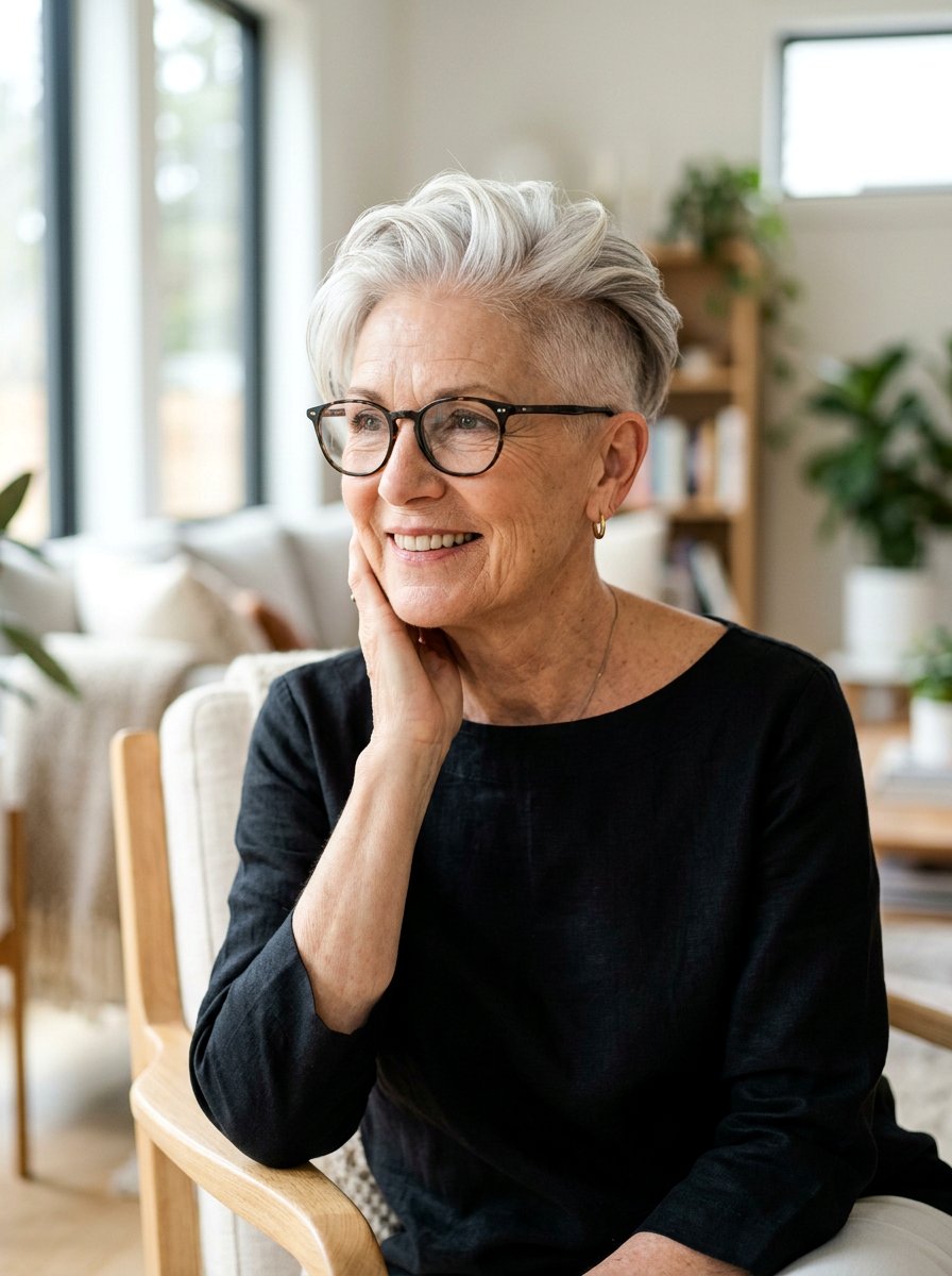 Undercut Pixie Cut - 20 pixie cut for women over 70 with glasses - 20 pixie cut for women over 70 with glasses