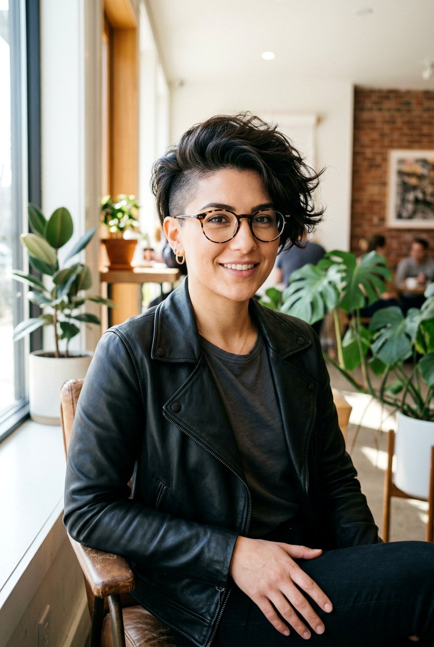 Undercut Pixie For Thick Hair - 20 elegant pixie for mature women with glasses - 20 elegant pixie for mature women with glasses