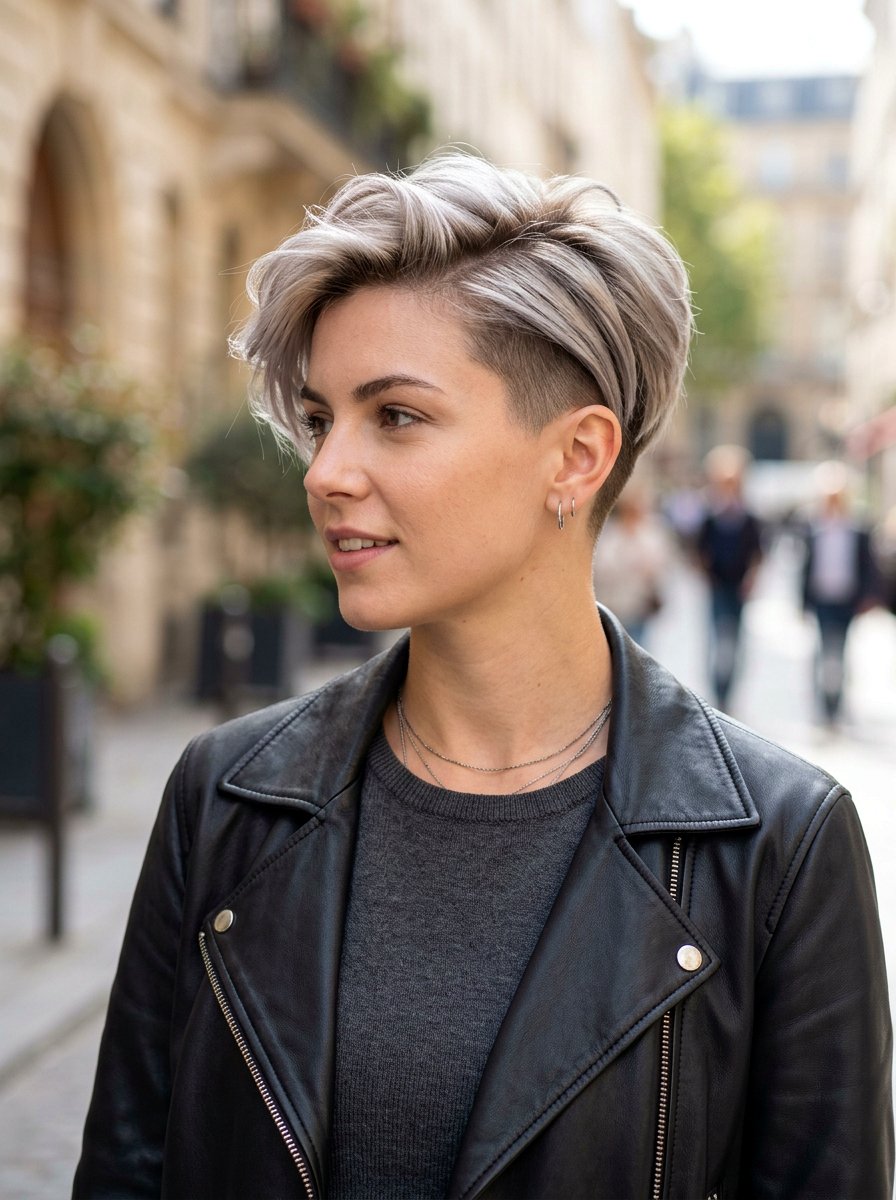 Undercut Pixie Silver Beige Blend - 20 silver beige blend for mature women - 20 silver beige blend for mature women