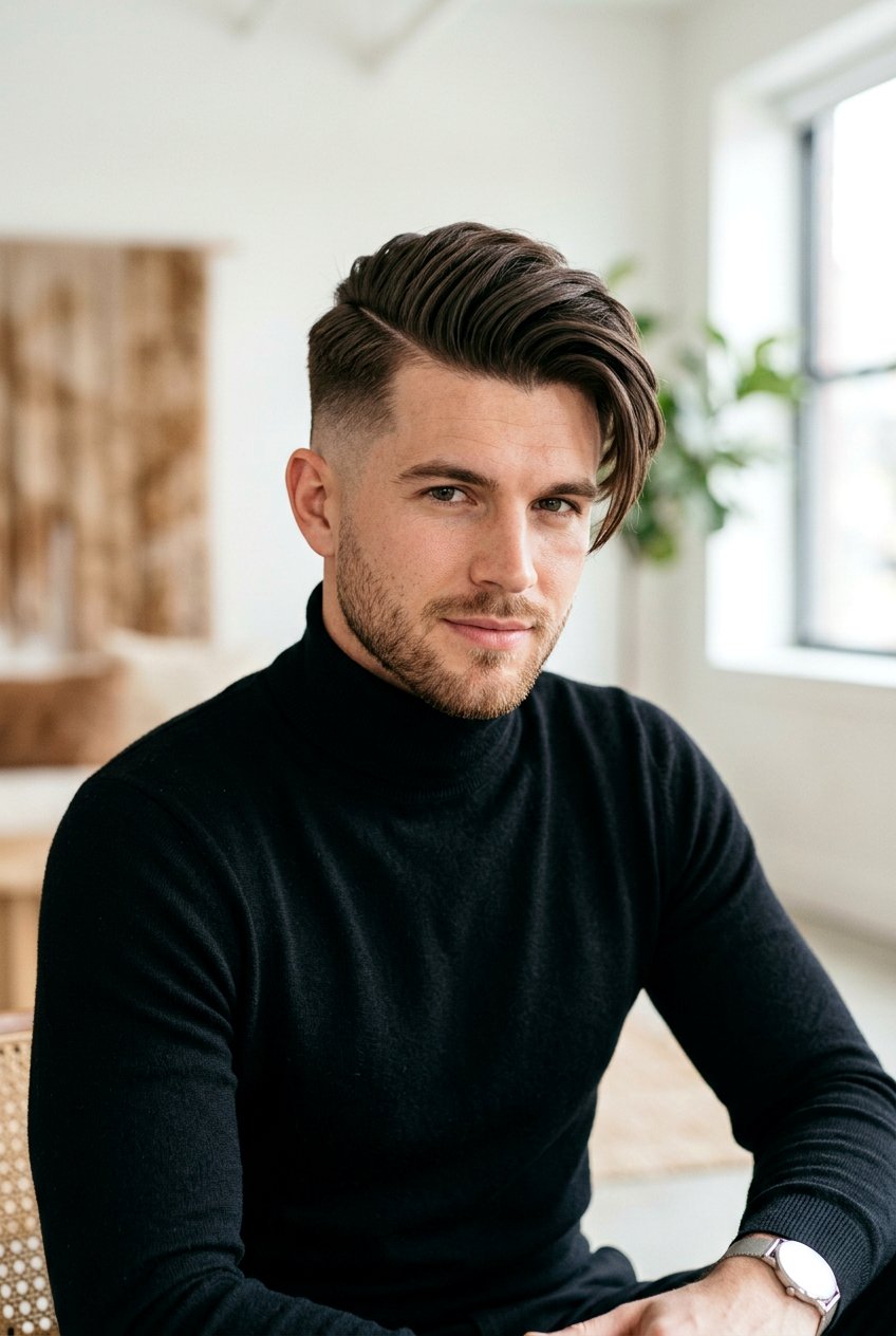 Undercut With Side Swept Top Haircut For Long Face - 20 men haircut ideas for long face - 20 men haircut ideas for long face