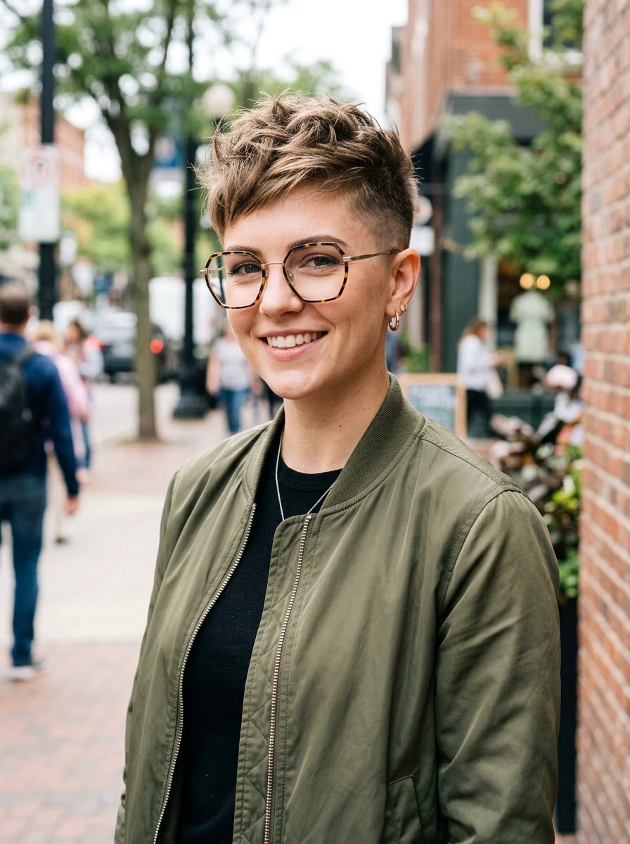 Undercut pixie cut - 20 pixie haircuts for women with glasses - 20 pixie haircuts for women with glasses