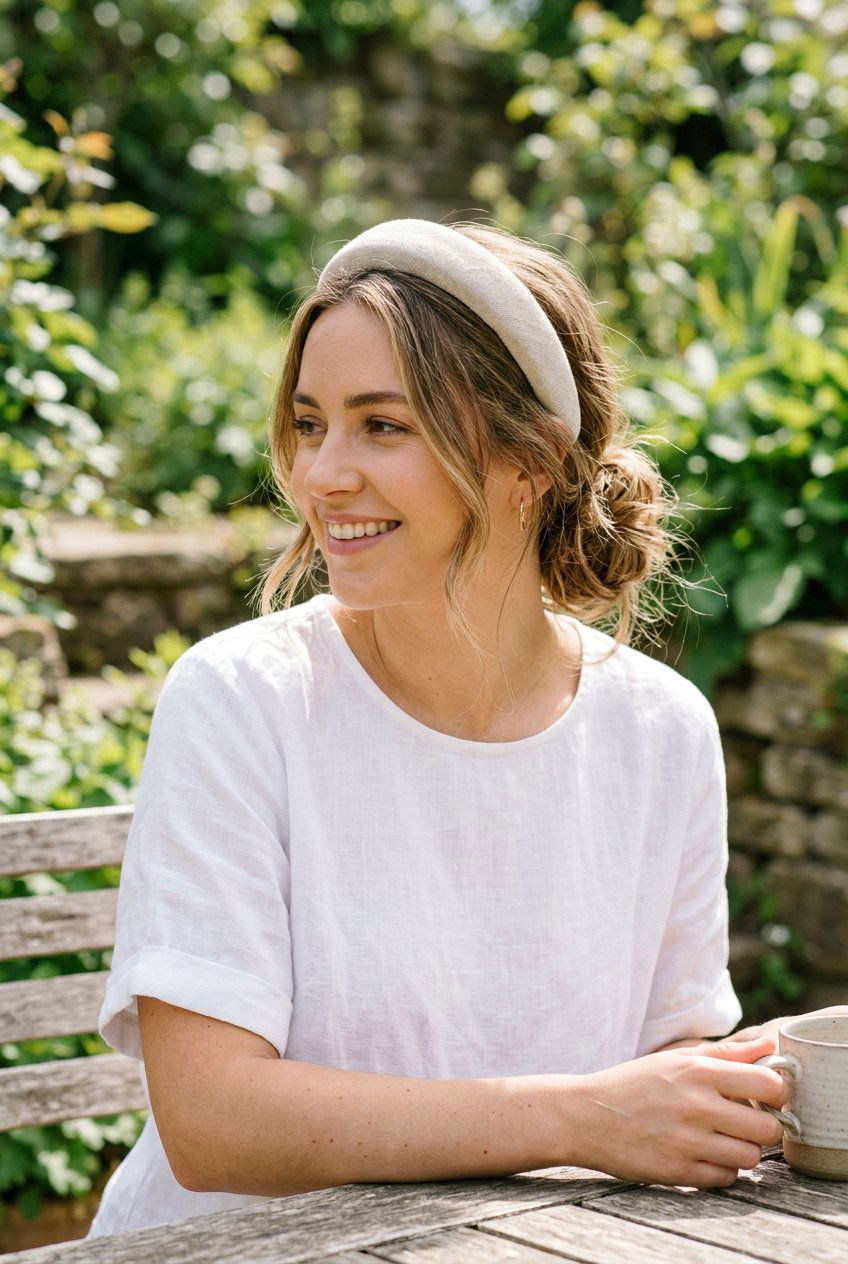 Undone Bun With Headband - 20 undone bun hairstyles - 20 undone bun hairstyles