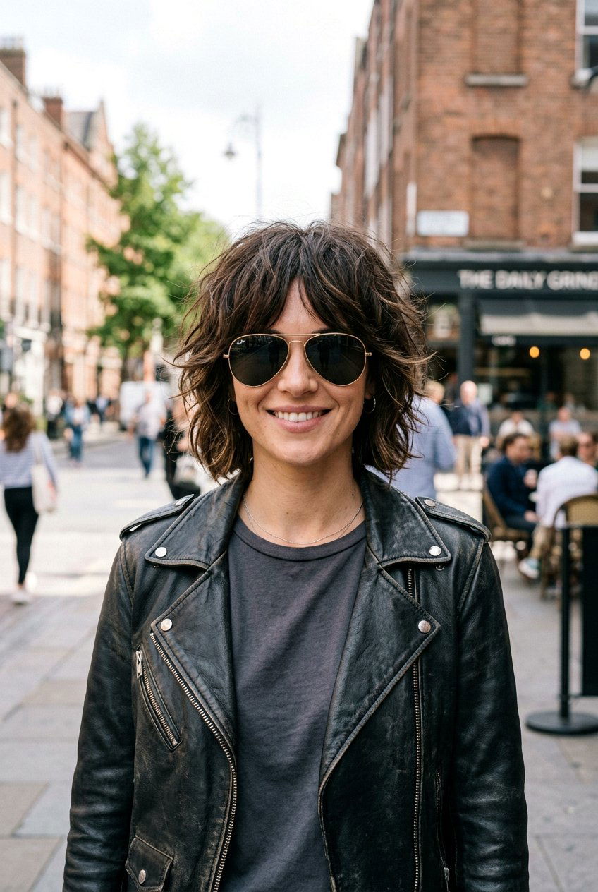 Undone Shag Bob With Glasses - 20 chin length bob for women with glasses - 20 chin length bob for women with glasses