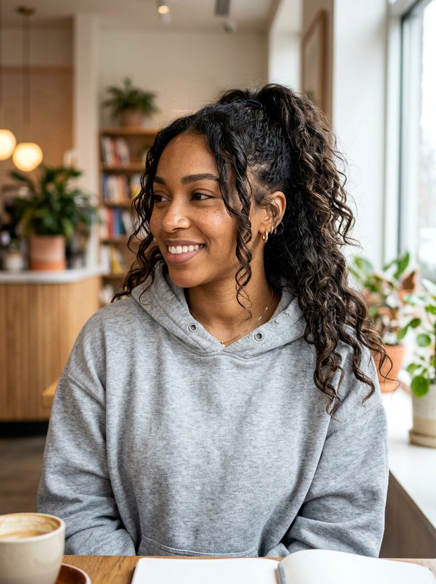 Undone Textured Ponytail - 20 ponytail hairstyles for black women - 20 ponytail hairstyles for black women