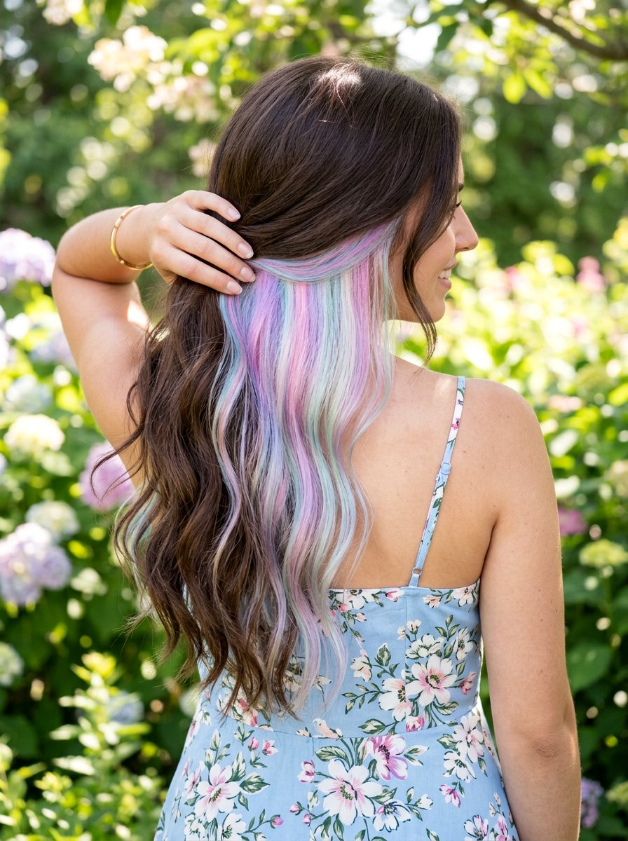 Unicorn Holographic Peekaboo Highlights - 20 holographic peekaboo hair - 20 holographic peekaboo hair
