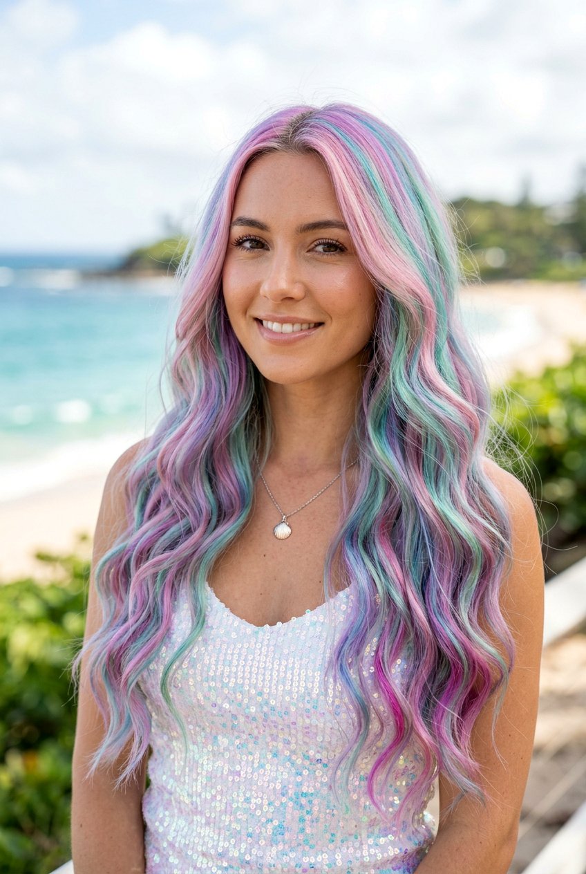 Unicorn Mermaid Rainbow Hair - 20 mermaid hair color ideas - 20 mermaid hair color ideas