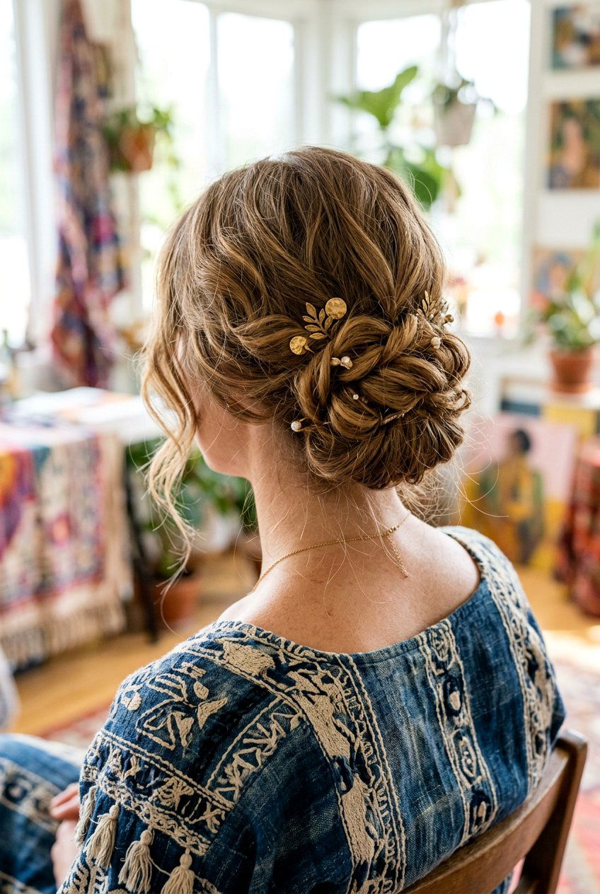 Unstructured Bun - 20 prom hairstyle with low textured bun - 20 prom hairstyle with low textured bun