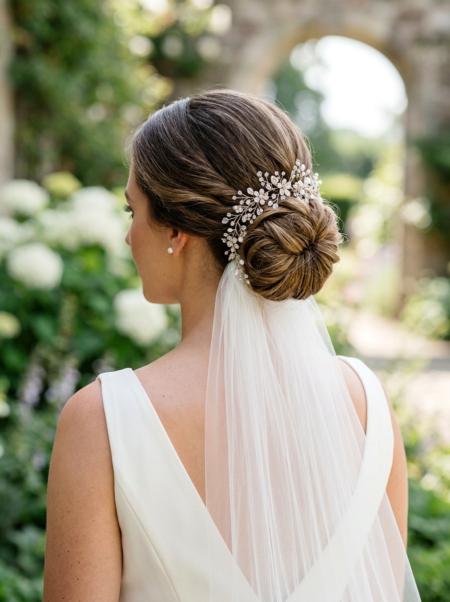 Updo With Veil And Hair Vine - 20 veil friendly wedding updo - 20 veil friendly wedding updo