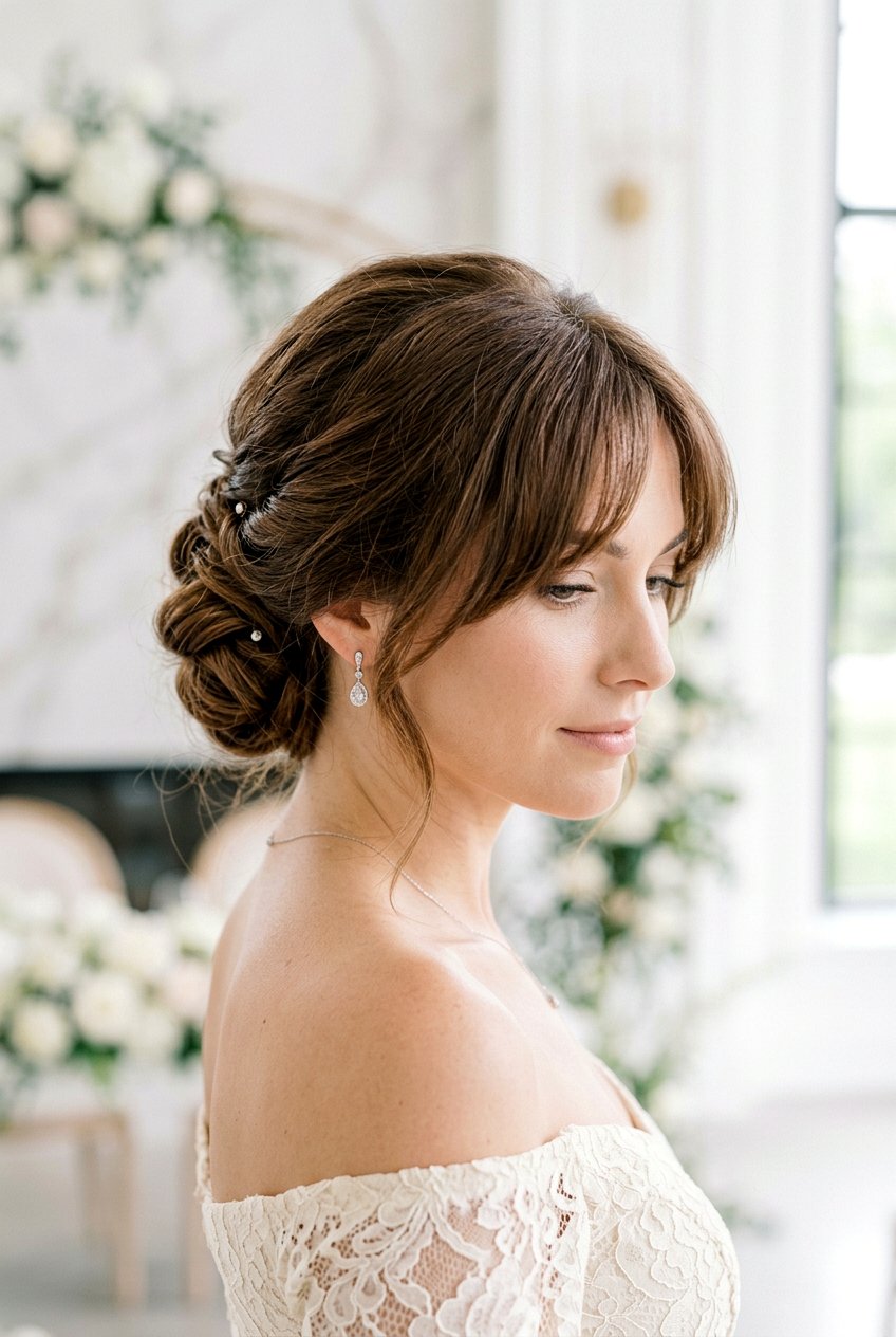 Updo with curtain bangs - 20 curtain bangs hairstyles - 20 curtain bangs hairstyles
