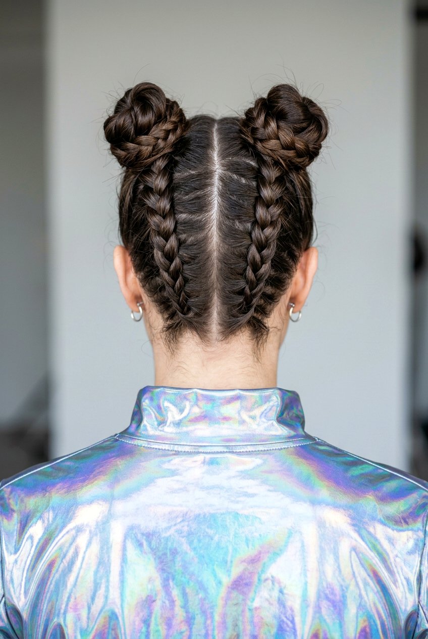 Upside Down Braided Space Buns - 20 festival braid space buns - 20 festival braid space buns
