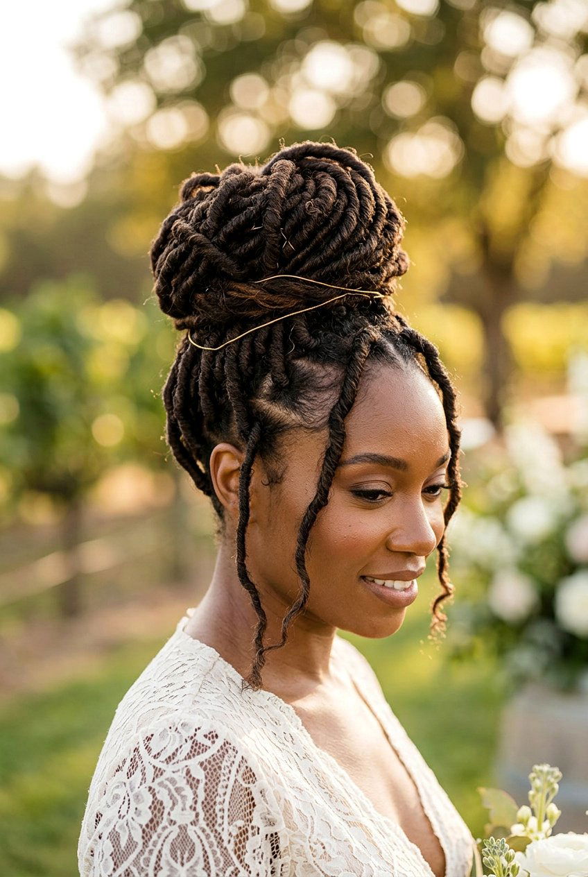 Upswept Finger Coils with Beaded Accessories - 20 wedding updo for black women natural hair - 20 wedding updo for black women natural hair