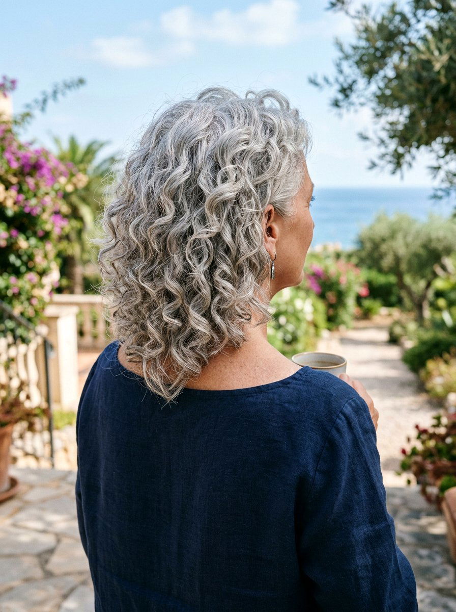 V Cut Curly Lob - 20 curly lob haircut for older women - 20 curly lob haircut for older women