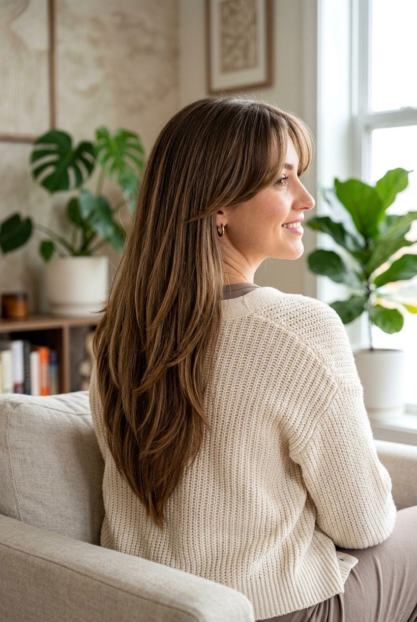 V Cut Layered Haircut With Curtain Bangs - 20 modern layered haircut with curtain bangs - 20 modern layered haircut with curtain bangs