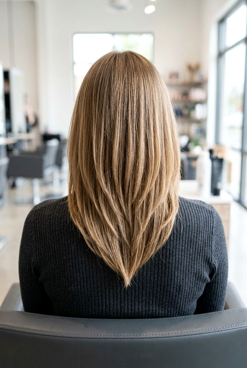 V Cut Layers Shoulder Length - 20 shoulder length layered haircuts - 20 shoulder length layered haircuts