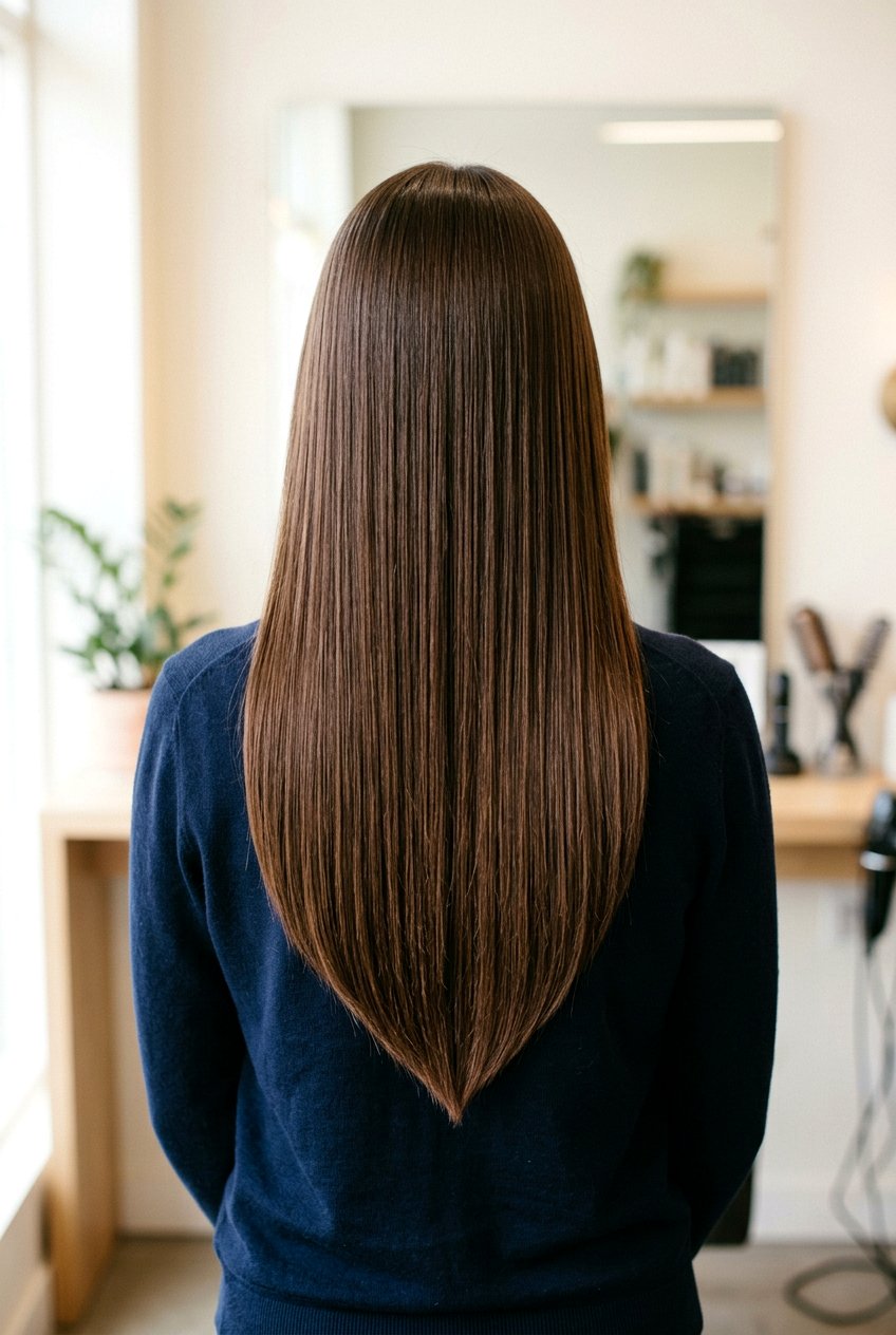 V Cut Long Straight Hair - 20 straight hairstyles for long hair - 20 straight hairstyles for long hair