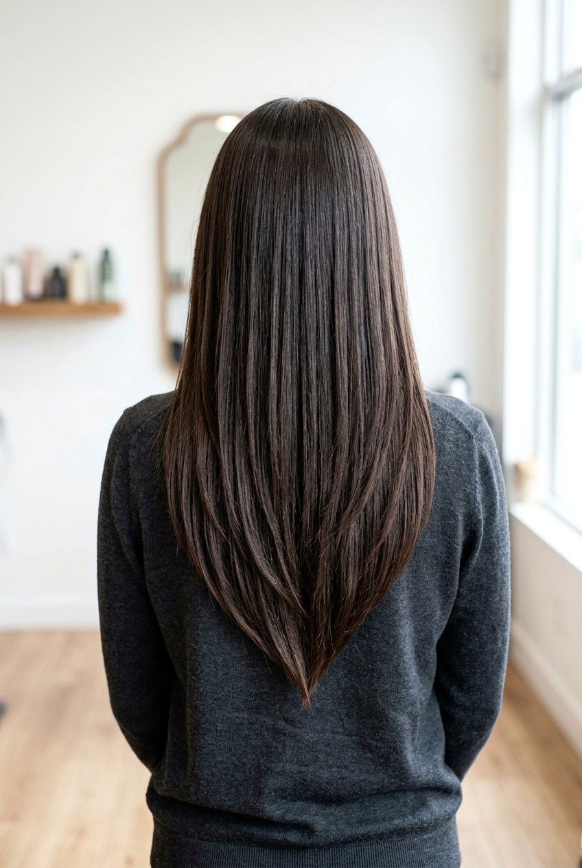 V Cut Straight Hair With Layers - 20 layered straight haircuts - 20 layered straight haircuts