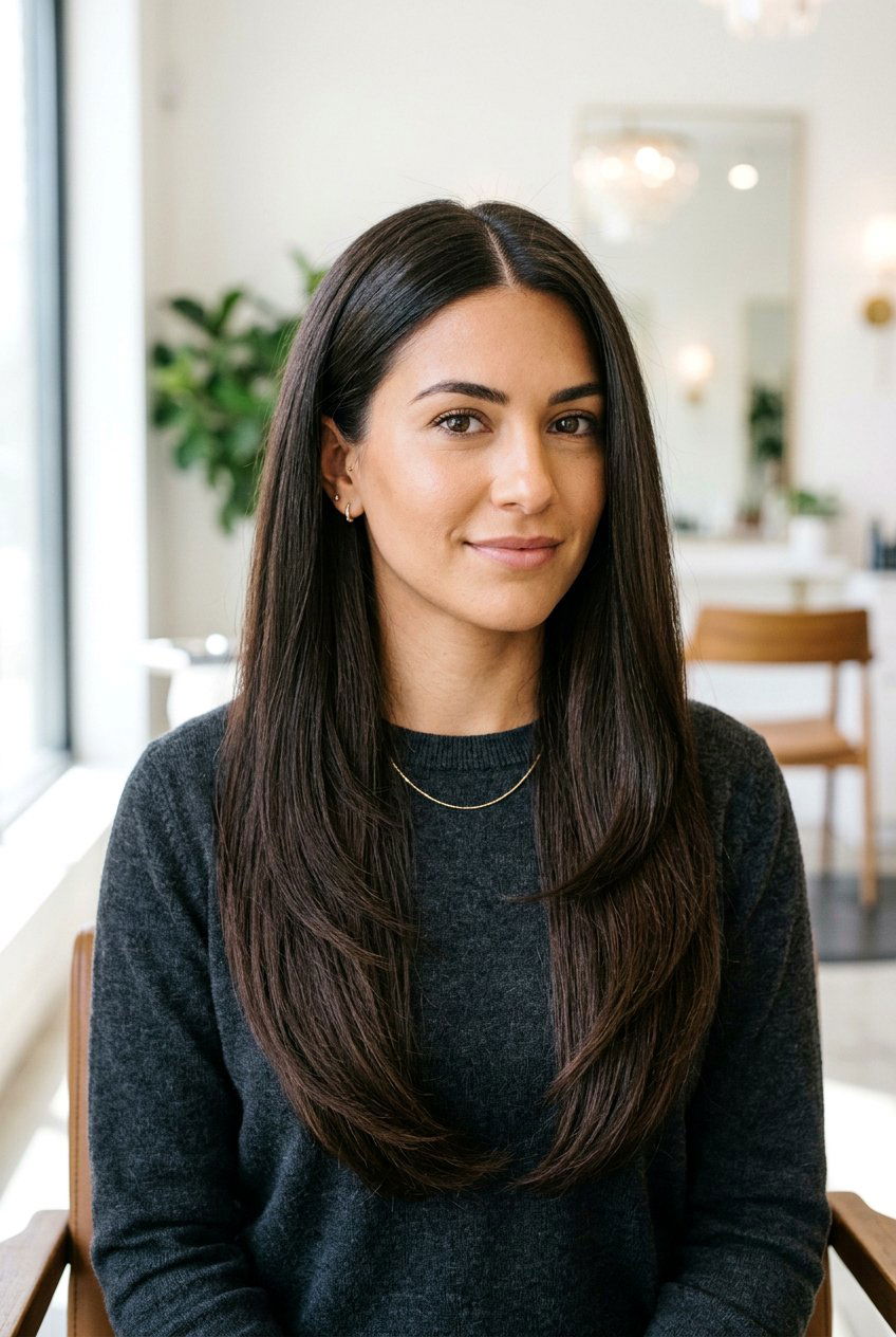 V Shaped Haircut For Thick Hair With Middle Part - 20 v shaped haircut for thick hair - 20 v shaped haircut for thick hair