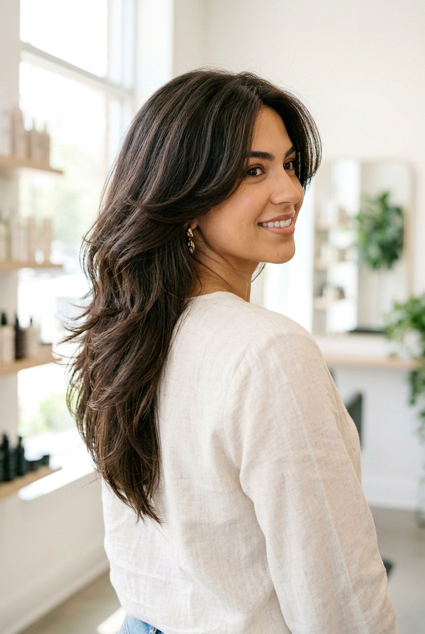 V Shaped Haircut With Feathered Layers - 20 v shaped haircut for thick hair - 20 v shaped haircut for thick hair