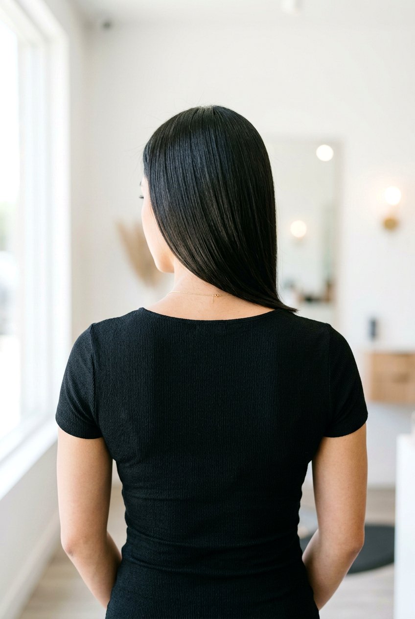 V cut back - 20 straight hairstyles for medium hair - 20 straight hairstyles for medium hair