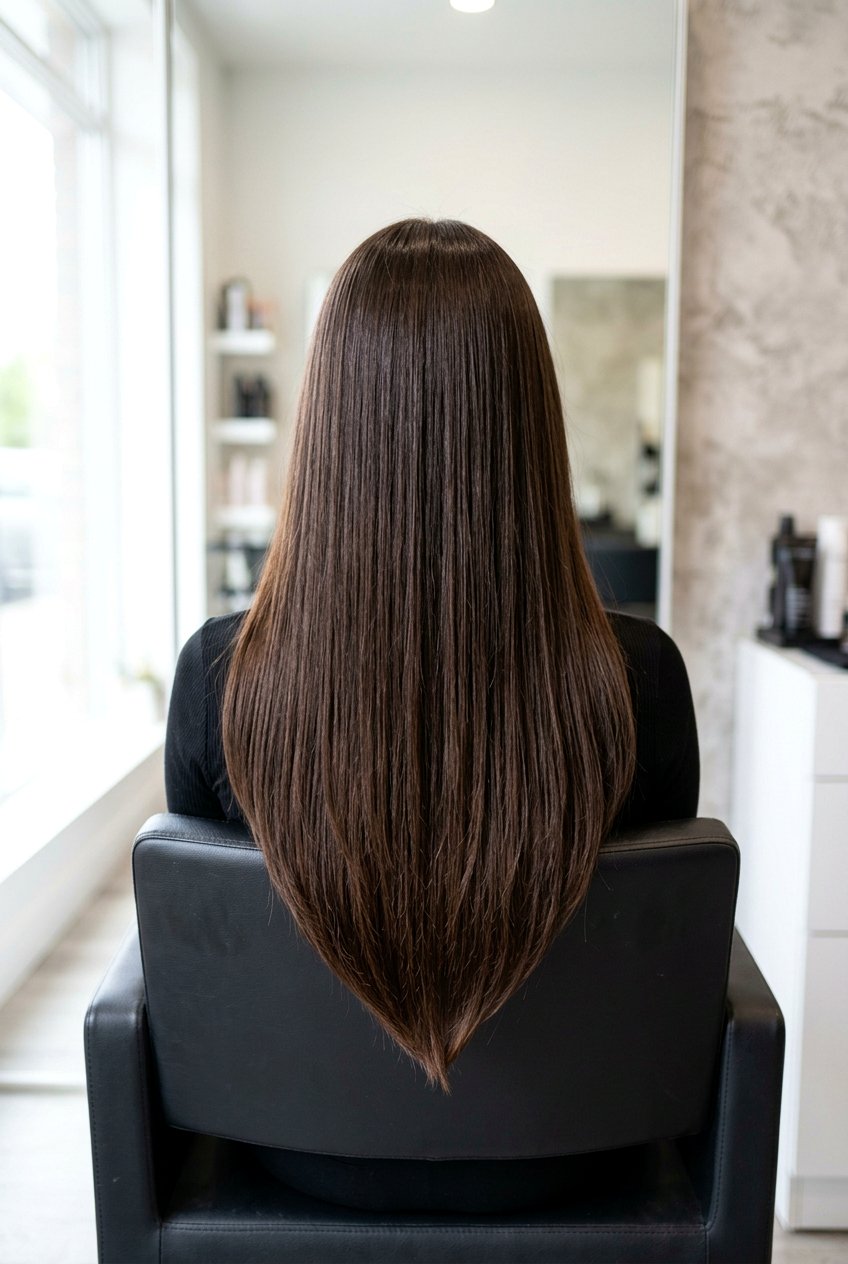 V cut long brunette hair - 20 v cut for long hair - 20 v cut for long hair