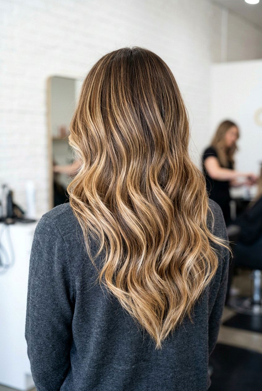 V cut long hair balayage - 20 v cut for long hair - 20 v cut for long hair