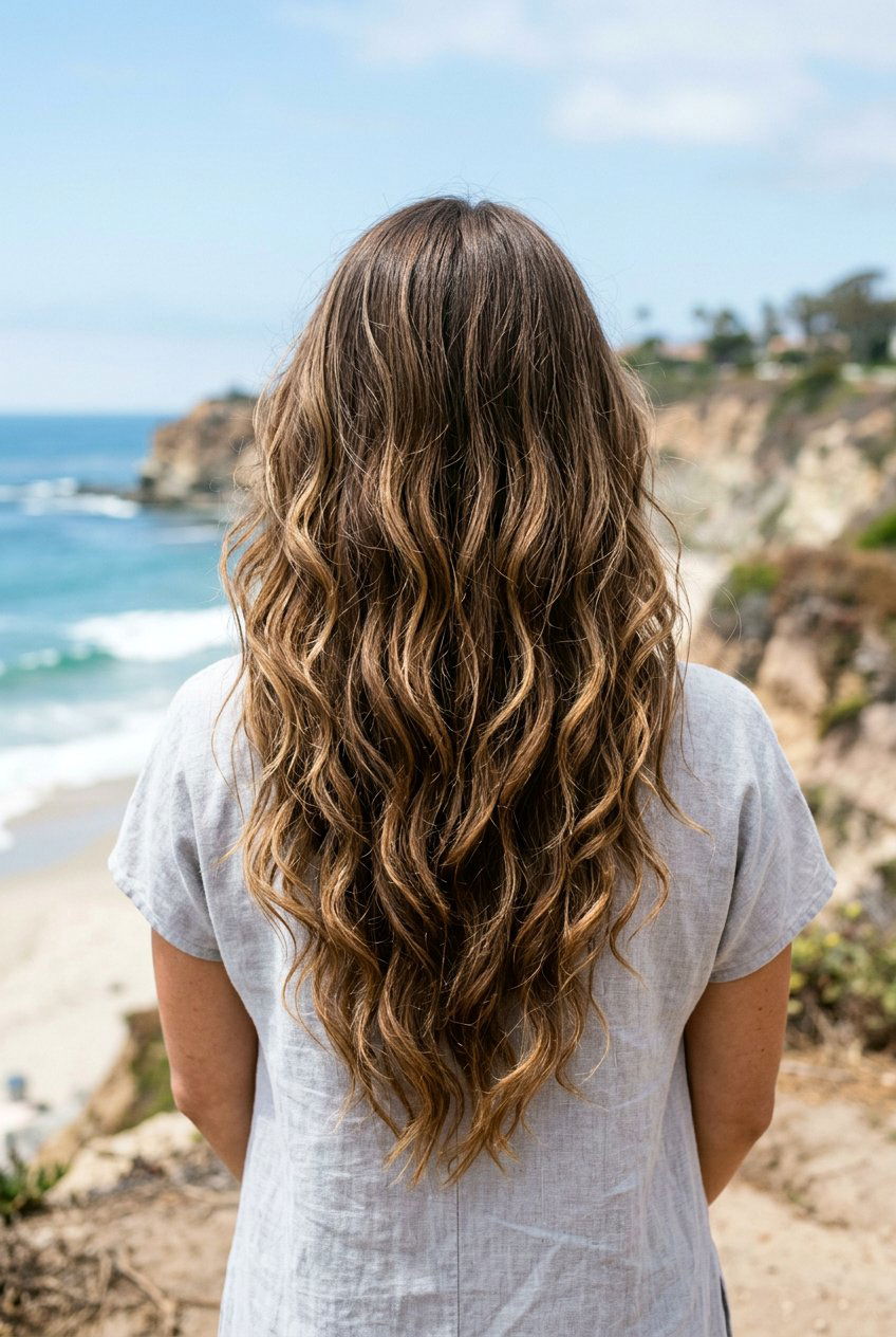 V cut long wavy hair - 20 v cut for long hair - 20 v cut for long hair