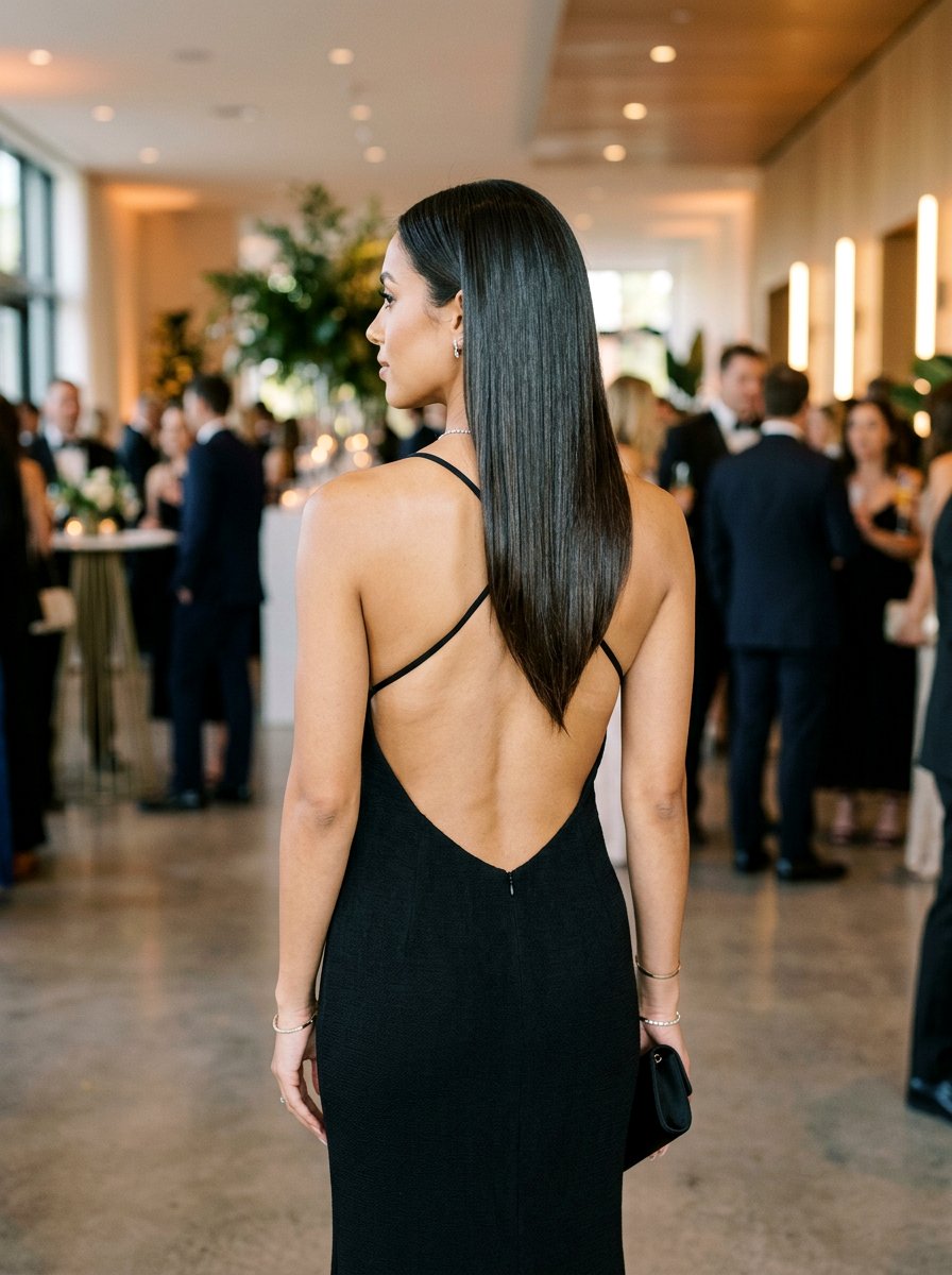 V cut silk press with layers - 20 silk press with layers - 20 silk press with layers