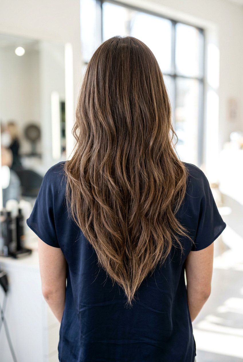 V shaped feather cut long hair - 20 feather cut for long hair - 20 feather cut for long hair