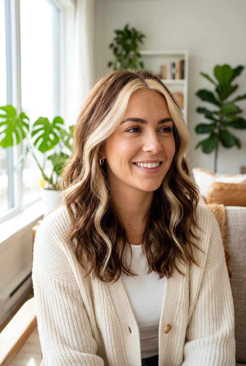 Vanilla Blonde Money Piece Brunette Shoulder Length - 20 brunette money piece for shoulder length hair - 20 brunette money piece for shoulder length hair