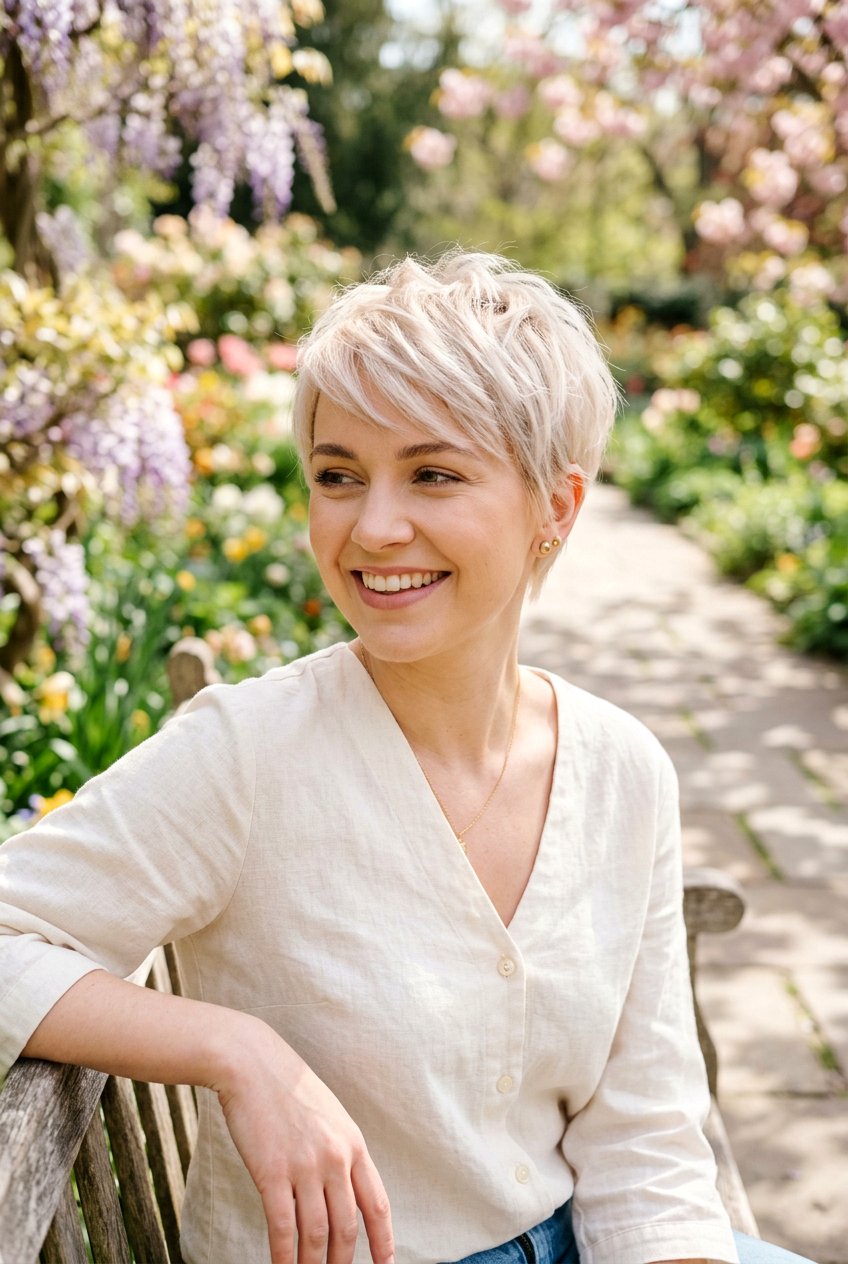 Vanilla Blonde Pixie - 20 blonde pixie hair color ideas - 20 blonde pixie hair color ideas