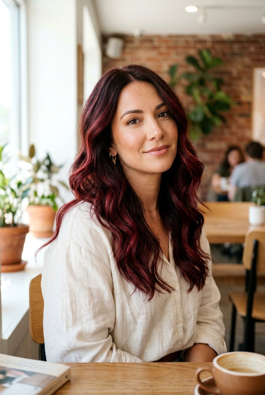 Velvet Red Balayage - 20 velvet red hair color - 20 velvet red hair color