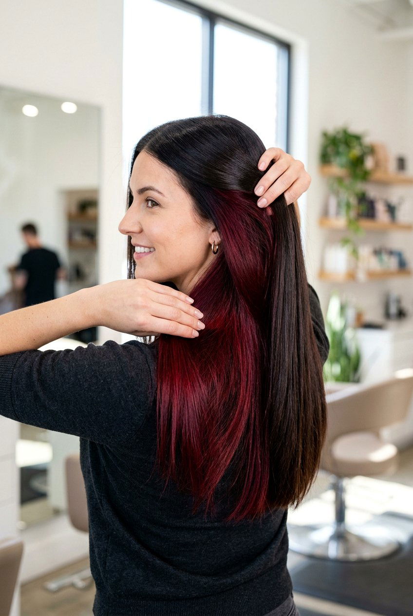 Velvet Red Peekaboo Color - 20 velvet red hair color - 20 velvet red hair color