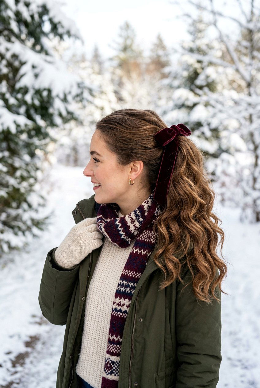 Velvet Ribbon Ponytail - 20 ribbon ponytail hairstyles - 20 ribbon ponytail hairstyles