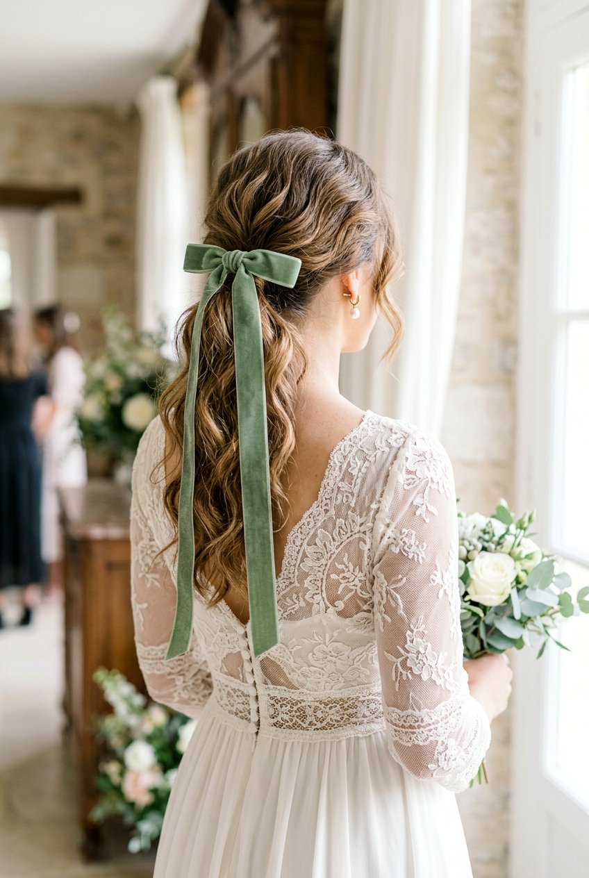 Velvet Ribbon Ponytail - 20 boho bridal ponytail - 20 boho bridal ponytail