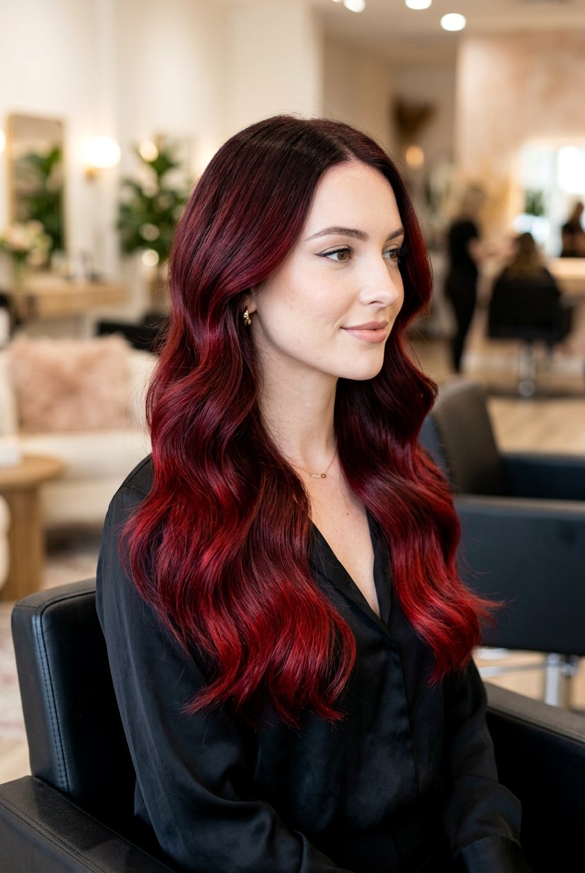Velvet red ombre style - 20 red ombre hair color - 20 red ombre hair color