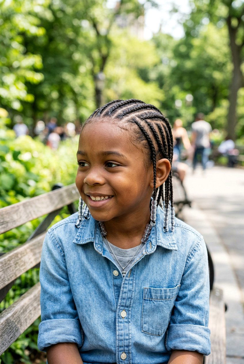20 Trendy Boys Cornrows With Beads Styles For Stylish Kids