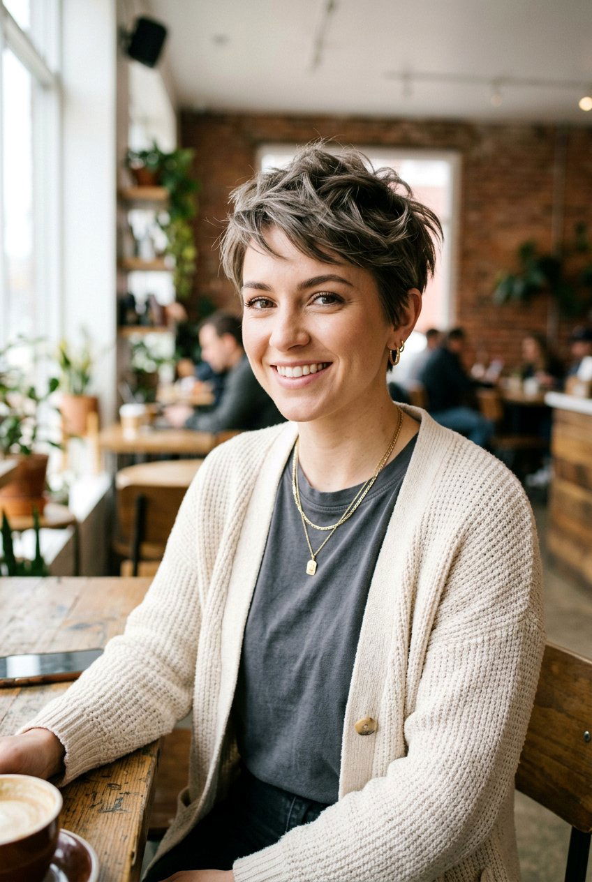 Very Short Flipped Pixie Cut - 20 flipped ends hairstyle - 20 flipped ends hairstyle