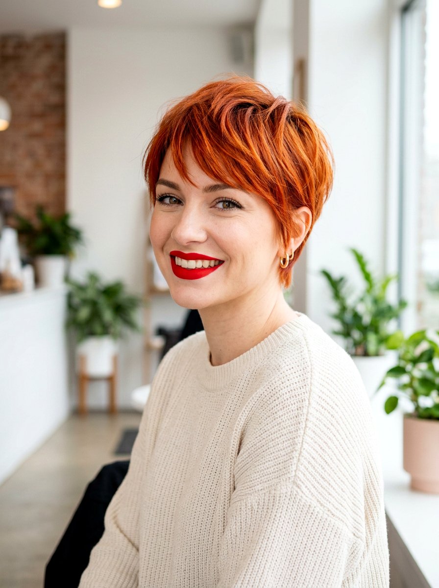 Vibrant Copper Pixie - 20 copper pixie hair color ideas - 20 copper pixie hair color ideas