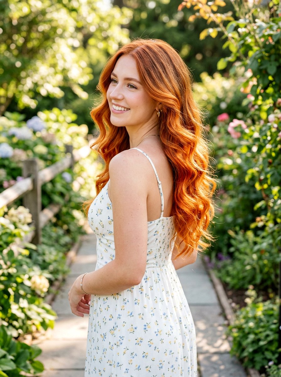 Vibrant Ginger Balayage Long Hair - 20 rich ginger balayage - 20 rich ginger balayage