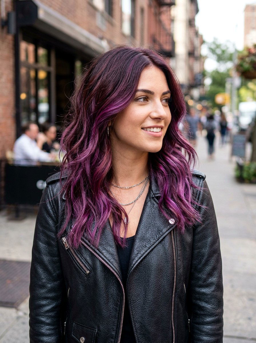 Vibrant Plum Brunette Balayage - 20 winter plum brunette balayage - 20 winter plum brunette balayage
