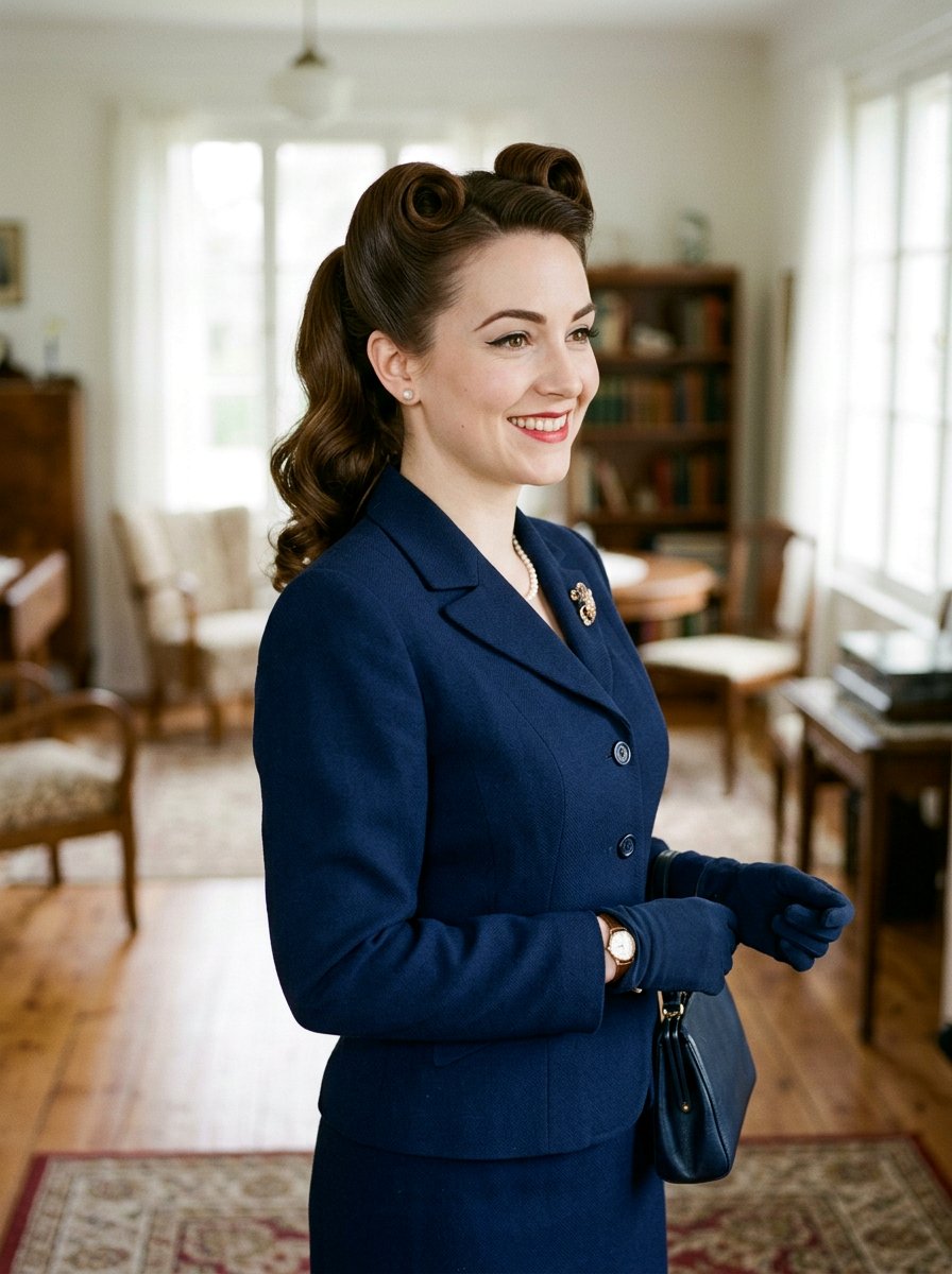 Victory Roll Ponytail - 20 retro rolled ponytail hairstyle - 20 retro rolled ponytail hairstyle