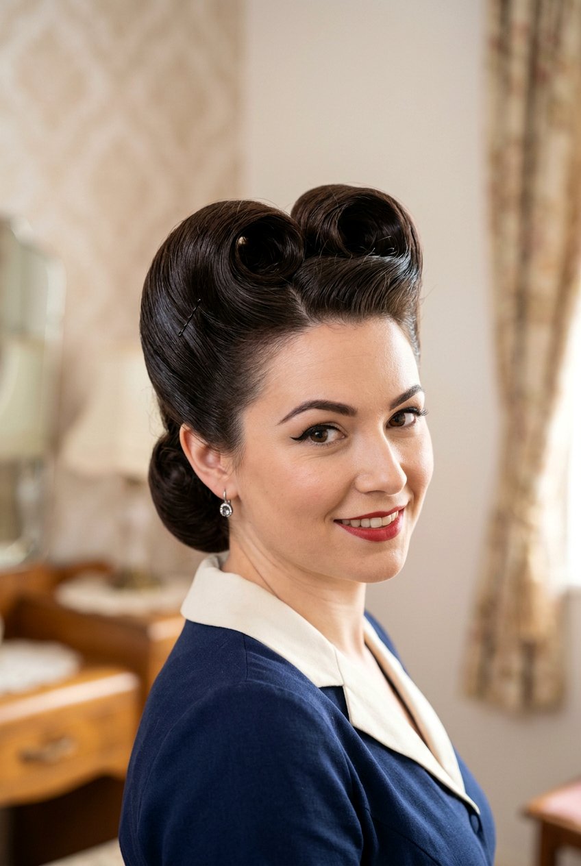 Victory Rolls - 20 vintage hairstyles for women - 20 vintage hairstyles for women