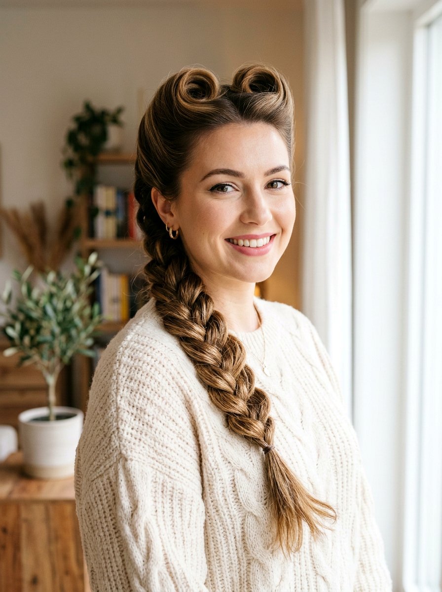 Victory Rolls With Braid Detail - 20 victory rolls for long hair - 20 victory rolls for long hair