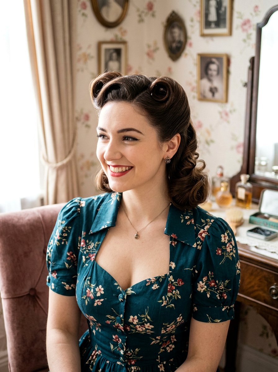 Victory Rolls With Pin Curl Set - 20 vintage victory rolls hairstyle - 20 vintage victory rolls hairstyle