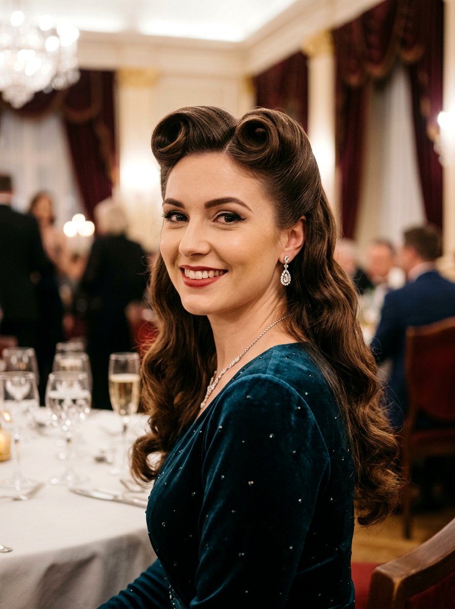 Victory Rolls With Vintage Waves Down - 20 vintage victory rolls hairstyle - 20 vintage victory rolls hairstyle