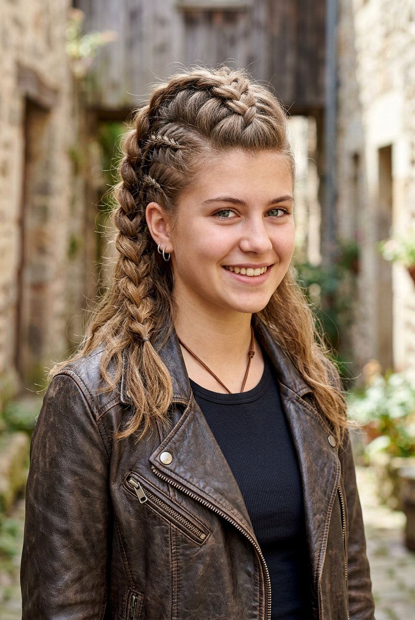 Viking Braid Half Up Hairstyle - 20 braided half up hairstyle for school - 20 braided half up hairstyle for school