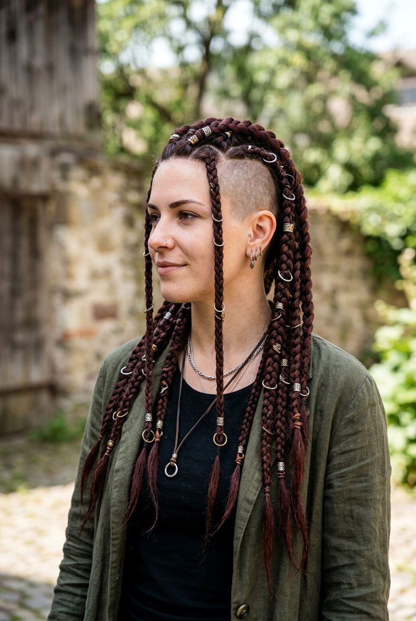 Viking Braids with Shaved Sides - 20 braided side shave hairstyle - 20 braided side shave hairstyle