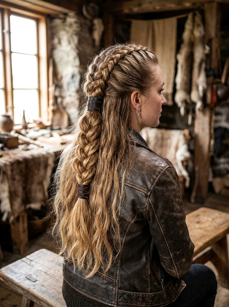 Viking Inspired Half Up Braid - 20 vacation half up braid hairstyle - 20 vacation half up braid hairstyle