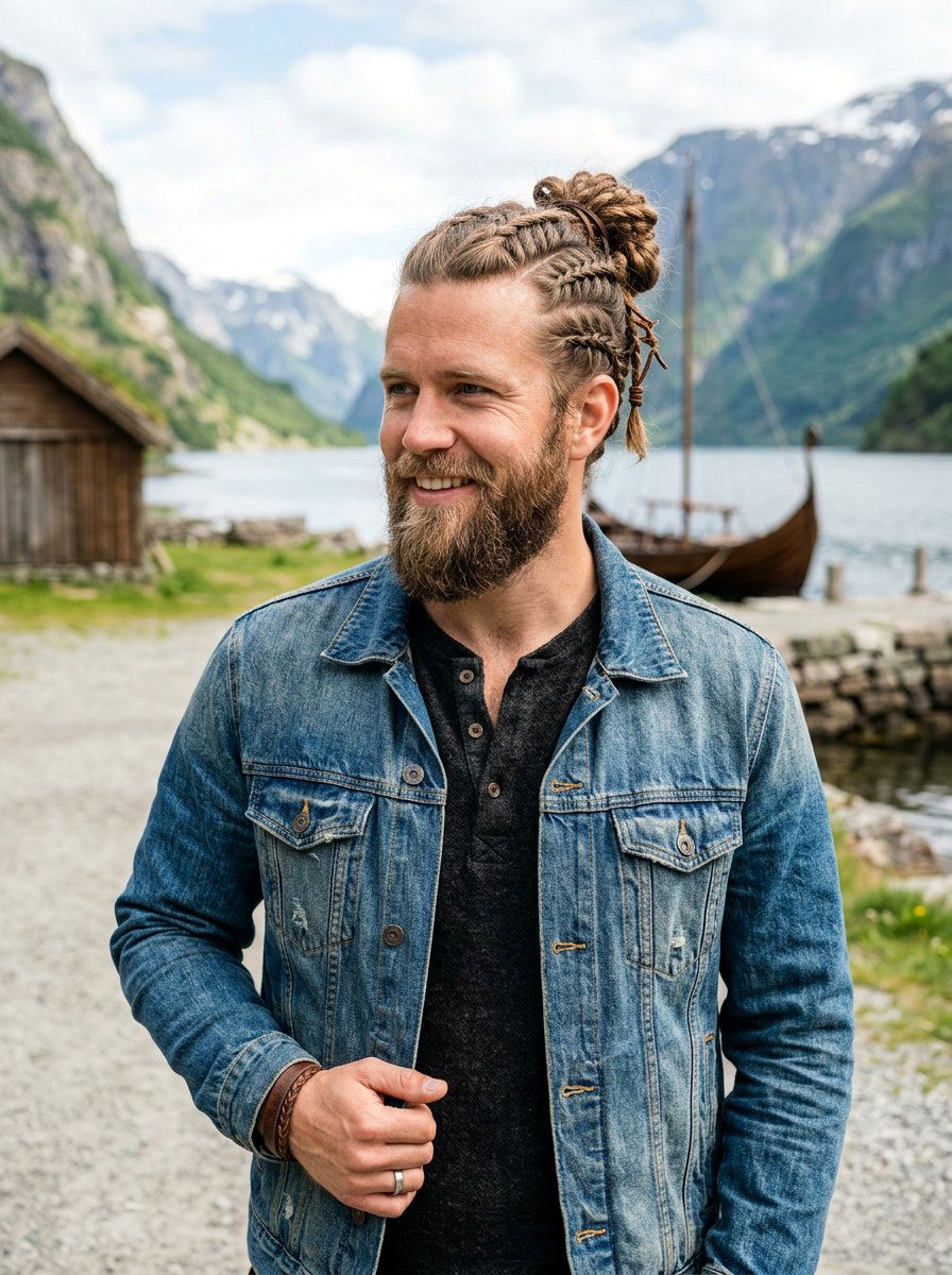 Viking Man Bun With Braids - 20 viking braid hairstyles for men - 20 viking braid hairstyles for men